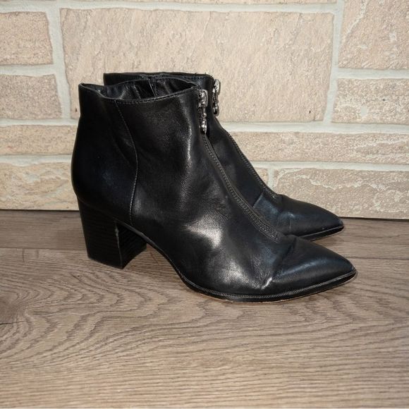 Sole Society Black Pointed Toe Ankle Booties Size 7.5 - Picture 1 of 5